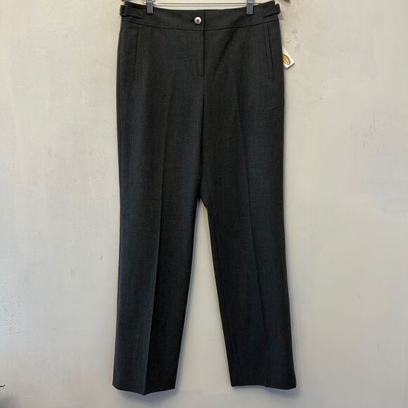 Talbots gray side adjustable buckle pants Size 8 New - Picture 1 of 13